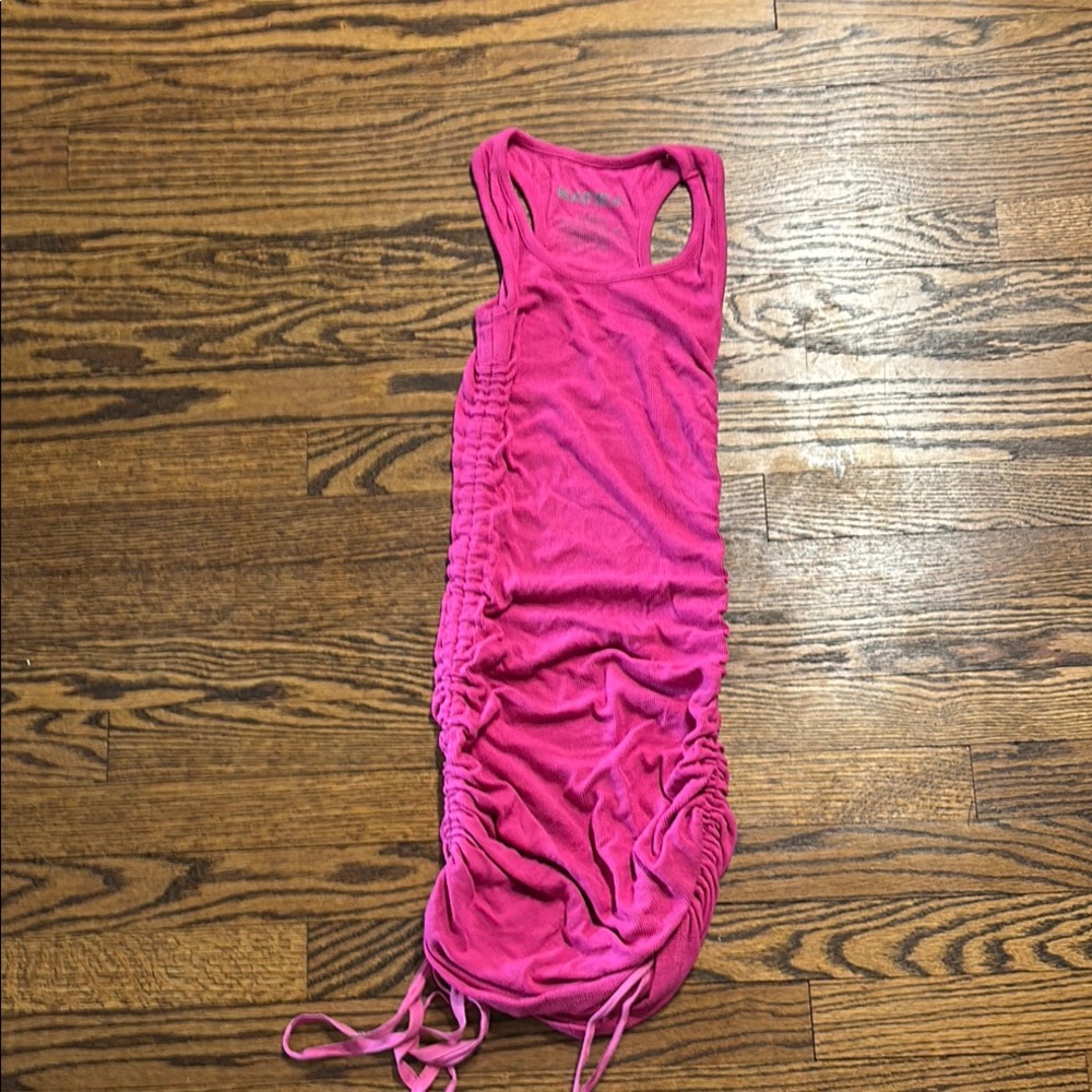 Pink Ruched Sleeveless Dress